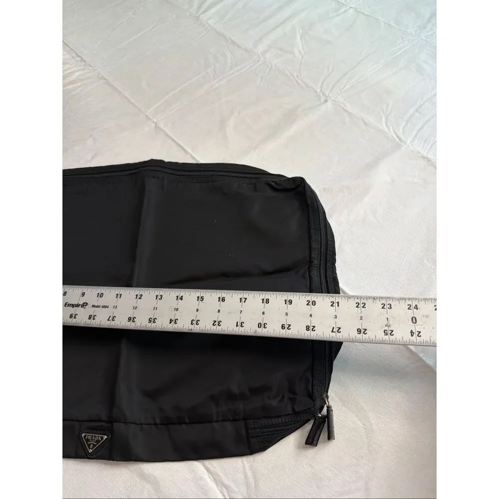 Prada Black Nylon Garment Bag Travel Suit Carrier Foldable Made In Italy
